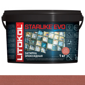 Затирка эпоксидная Litokol Starlike Evo (RG;R2T) 1кг, S.580 Rosso Mattone