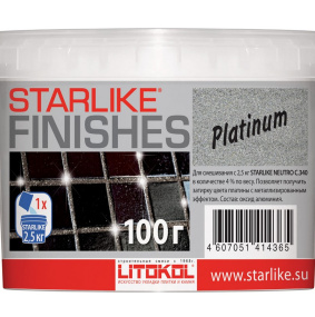 Добавка Litokol Finishes Platinum к затирке Starlike Evo на 2,5кг, платиновая