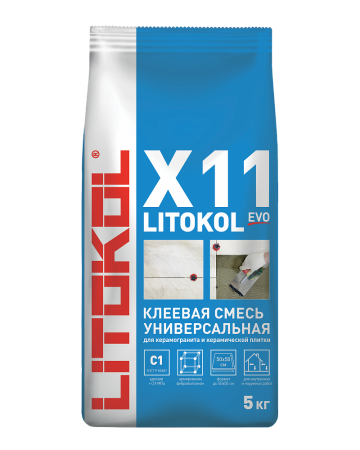 Клеевая смесь Litokol X11 Evo (C1) 5кг, универсальная