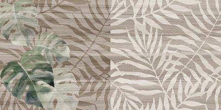 Laparet Organic (флористика, серый) 20x40x8 Плитка настенная