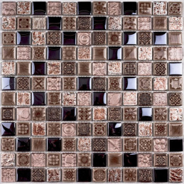 Bonaparte Sudan 30x30x8 (чип 23x23 мм) Мозаика стеклянная с камнем