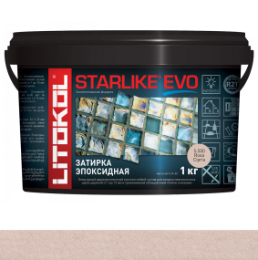 Затирка эпоксидная Litokol Starlike Evo (RG;R2T) 1кг, S.500 Rosa Cipria