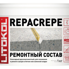 Ремонтный состав Litokol Repacrepe эпоксидный 1кг, для склеивания и герметизации трещин