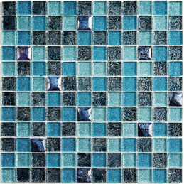 Bonaparte Satin Blue 30x30x8 (чип 23x23 мм) Мозаика стеклянная, фольгированная