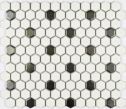 Bonaparte Babylon Silver matt 26x30x6 (чип 23x26 мм) Керамогранитная мозаика
