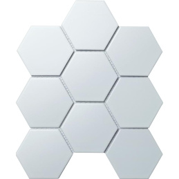 Starmosaic Geometry Hexagon Big White Matt 25,6x29,5 (чип 95x110 мм) мозаика керамическая