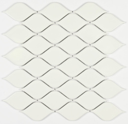 Bonaparte Melany White Glossy 26,4x28x6 (чип 48x86 мм) Керамогранитная мозаика
