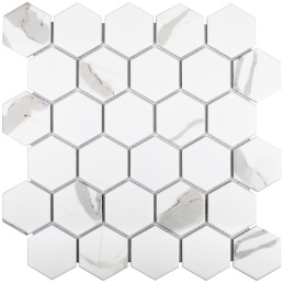 Starmosaic Geometry Hexagon Small Carrara Matt 26,5x27,8 (чип 51x59 мм) мозаика керамическая