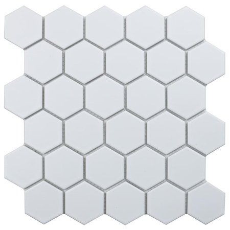 Starmosaic Geometry Hexagon Small White Matt 26,5x27,8 (чип 51x59 мм) мозаика керамическая