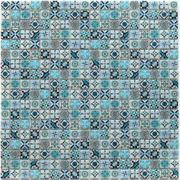 Bonaparte Xindi Blue 30x30x6 (чип 15x15 мм) Мозаика стеклянная
