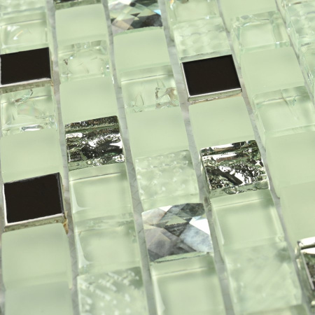 Bonaparte Crystal White 30x30x8 (чип 15x15 мм) Мозаика стеклянная, зеркальная