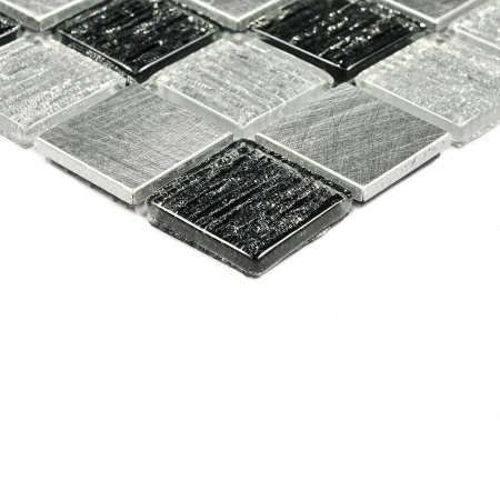 Bonaparte Trend Silver 30x30x4 (чип 23x23 мм) Мозаика стекл. фольгированная, с металл. Вставками